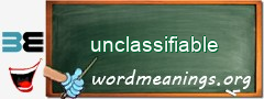WordMeaning blackboard for unclassifiable